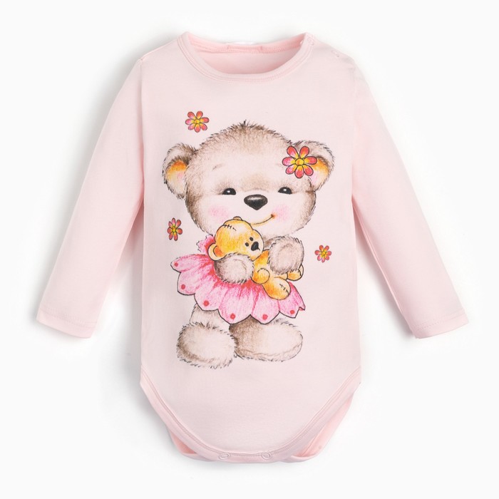 Боди для девочки, цвет розовый, рост 80см (9-12м)