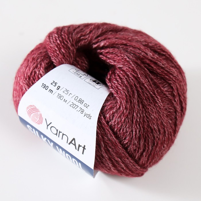 

Пряжа "Silky Wool" 35% силк район, 65% мерино. вул 190м/25г (344 брусника)