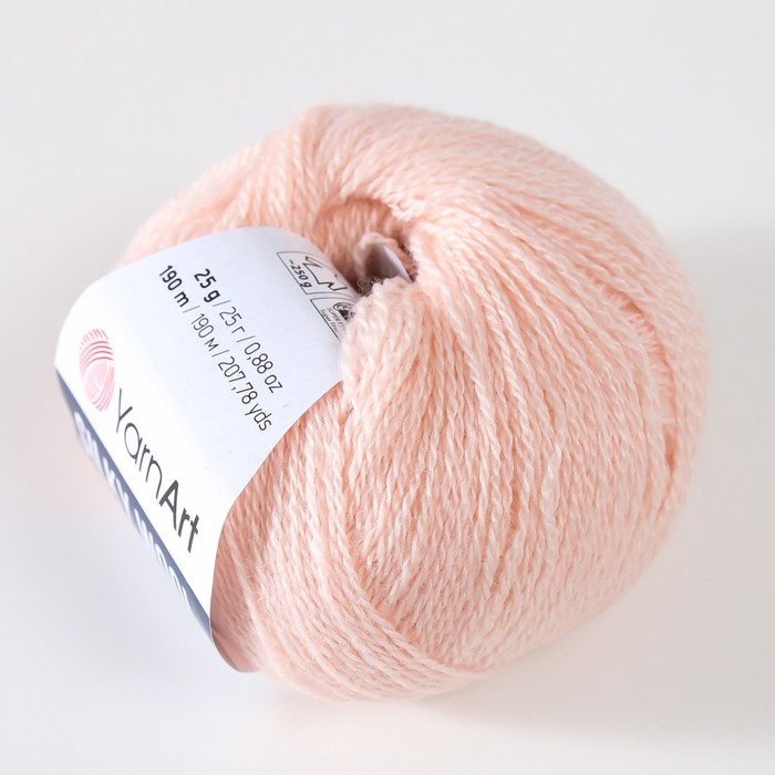 

Пряжа "Silky Wool" 35% силк район, 65% мерино. вул 190м/25г (341 персик)