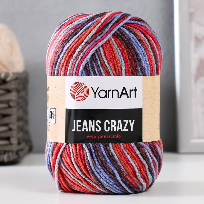 

Пряжа "Jeans crazy" 55% хлопок, 45% акрил 160м/50гр (8214 бирюза-терракот)