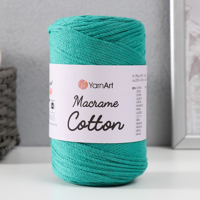 

Пряжа "Macrame Cotton" 20% полиэстер, 80% хлопок 225м/250гр (783 т.изумруд)