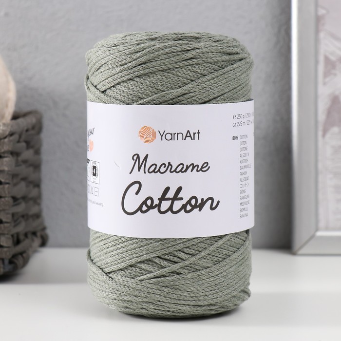 

Пряжа "Macrame Cotton" 20% полиэстер, 80% хлопок 225м/250гр (794 полынь)