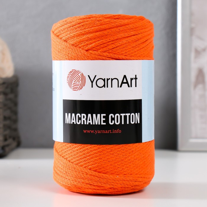

Пряжа "Macrame Cotton" 20% полиэстер, 80% хлопок 225м/250гр (800 оранж.)