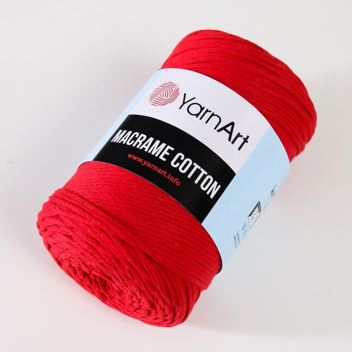 

Пряжа "Macrame Cotton" 20% полиэстер, 80% хлопок 225м/250гр (773 красный)