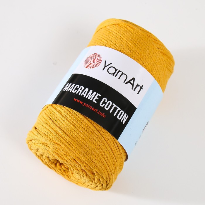 

Пряжа "Macrame Cotton" 20% полиэстер, 80% хлопок 225м/250гр (796 желтый)