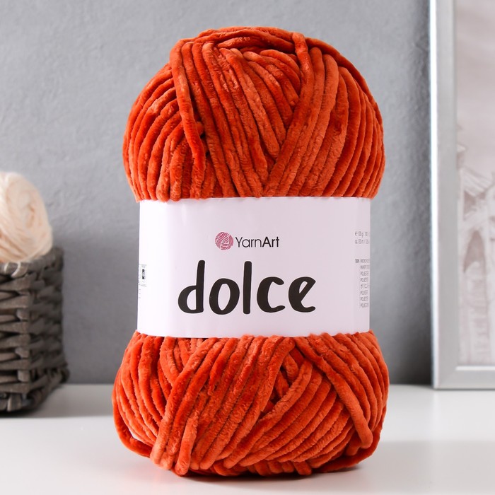 Пряжа Dolce 100% микрополиэстер 120м/100гр (793 терракотовый) пряжа dolce 100% микрополиэстер 120м 100гр 748 красный