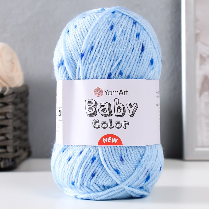 

Пряжа "Baby color" 100% акрил 150м/50гр (207 голубой/крап)