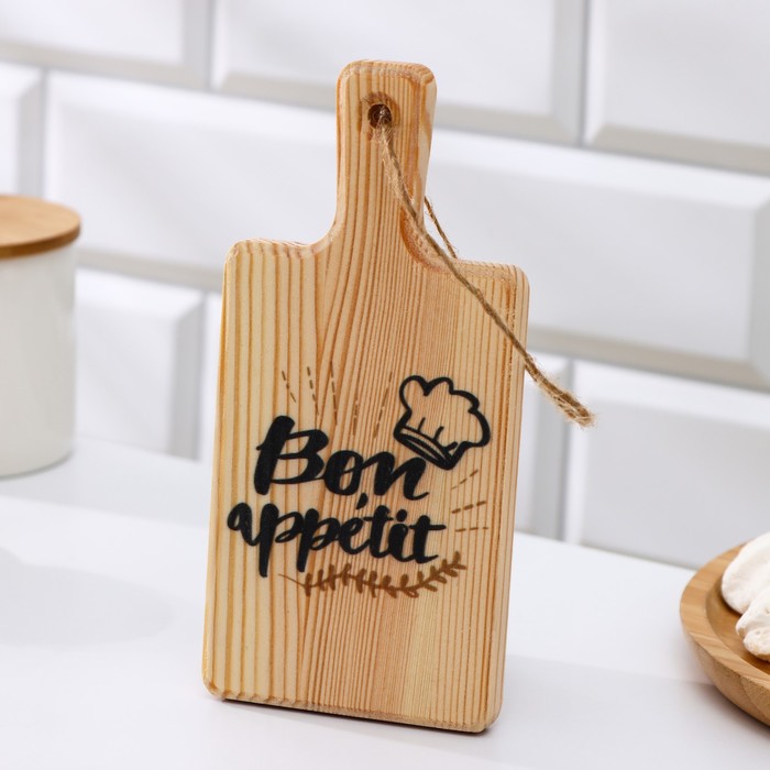 фото Доска разделочная для канапе и фудфото, прямоугольная, 18×8,5 см, сосна доляна