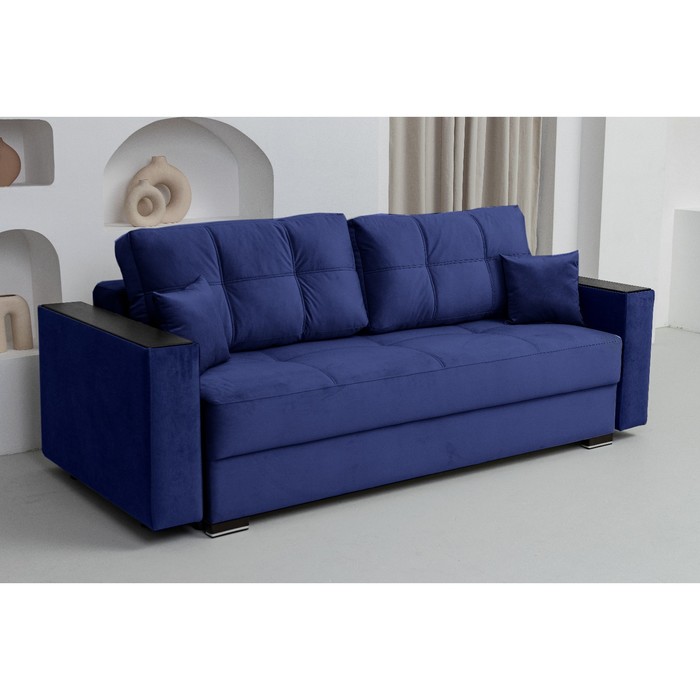 Прямой диван «Кардинал», подлокотники с МДФ, механизм тик-так, НПБ, цвет selfie deep blue прямой диван кардинал подлокотники с мдф механизм тик так нпб велюр цвет бежевый