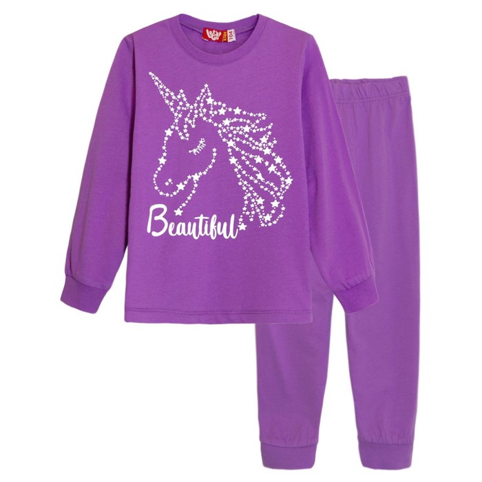 Пижама для девочки, рост 98 см, цвет лиловый