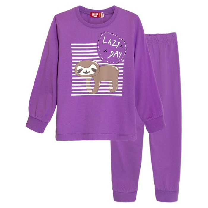 Пижама для девочки, рост 134 см, цвет лиловый леггинсы для девочки цвет лиловый рост 134