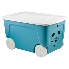 Детский ящик для игрушек "COOL" на колесах 50 литров   , цвет синий колокольчик 9466293