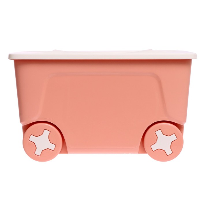 Детский ящик для игрушек "COOL" на колесах 50 литров   , цвет персиковая карамель