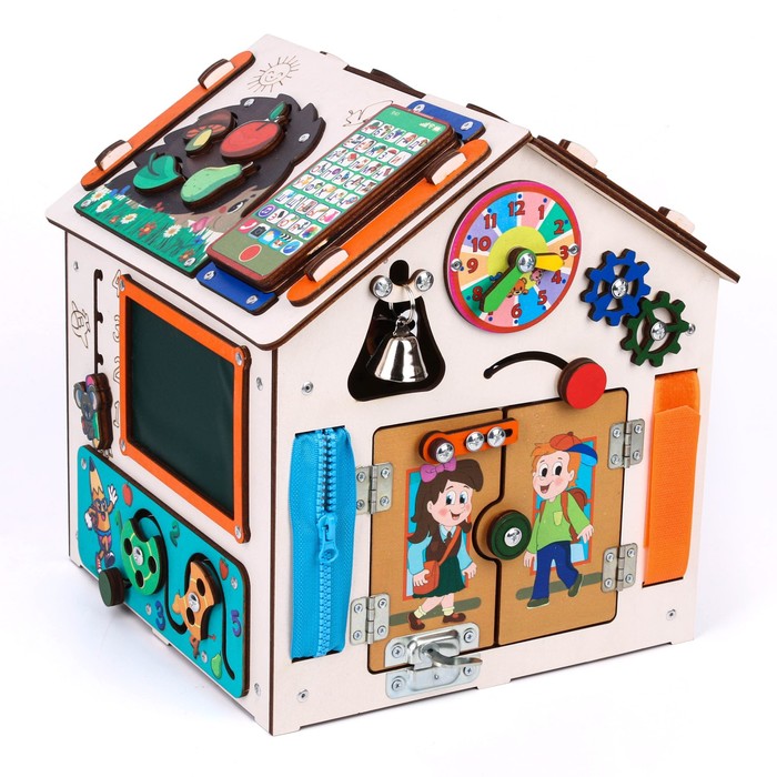 Бизиборд «Домик со светом» деревянные игрушки iwoodplay бизиборд домик со светом добрый доктор 43x31x31 см