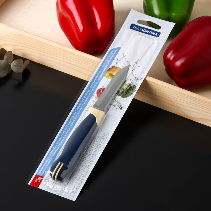 Нож кухонный "TRAMONTINA Multicolor" для овощей, лезвие 7,5 см