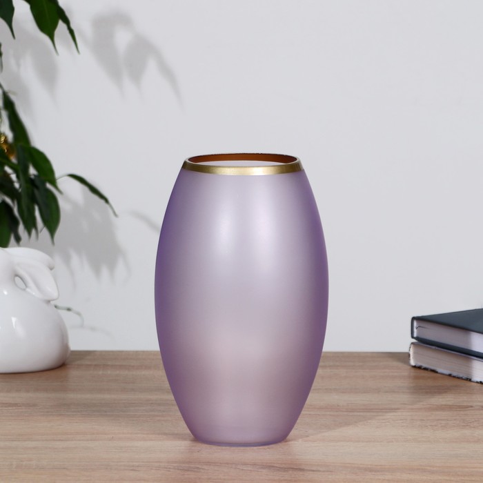 Ваза Фиолет с золотой полоской d=9см h=24см ваза розовый с золотой полоской d 10см h 20см