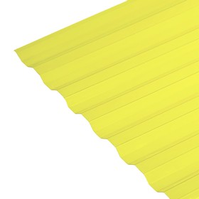 Поликарбонат монолитный, кровельный, трапеция 0.8 мм, 2 × 1,05 м, жёлтый Ош