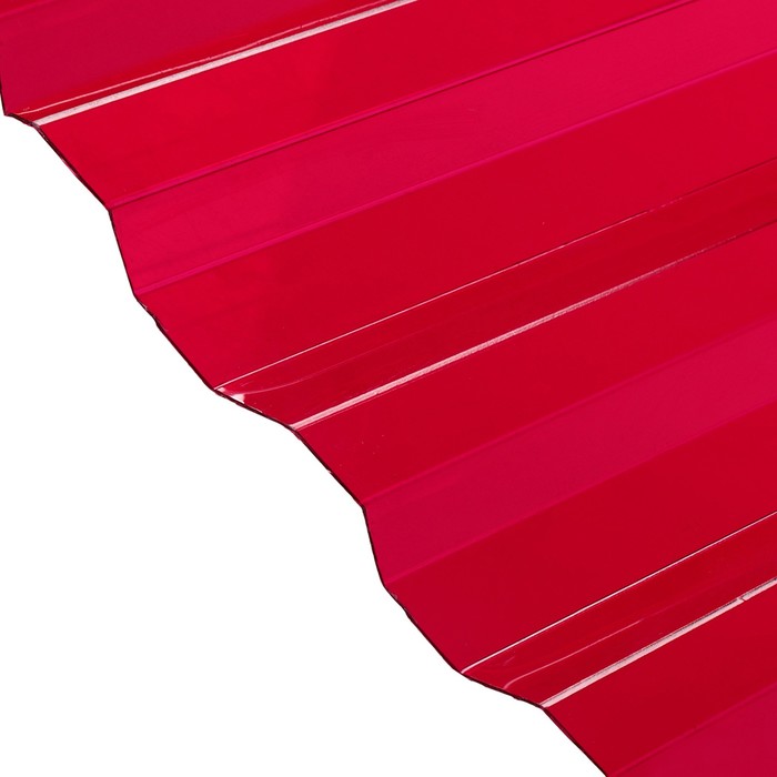 Поликарбонат монолитный, кровельный, трапеция 0.8 мм, 2 × 1,05 м, красный