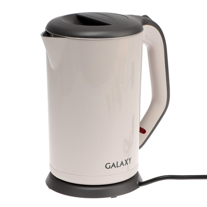 Чайник электрический Galaxy GL 0330, пластик, колба металл, 1.7 л, 2000 Вт, бежевый