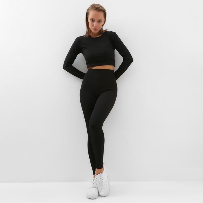 фото Топ (рашгард) спортивный женский minaku цвет черный, р-р 48