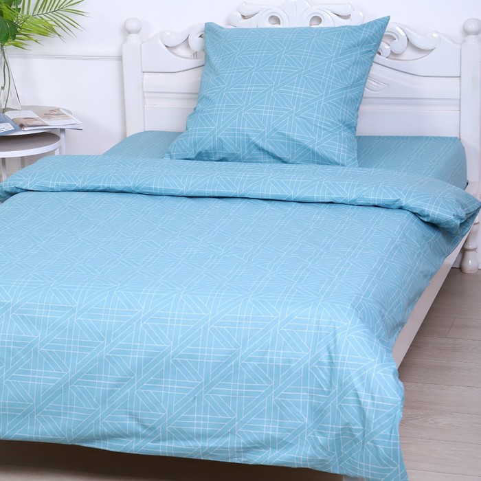 

Постельное бельё 1,5сп Квант, цвет голубой, 150х210см, 150х210см, 70х70 см, бязь, 120 г/м, хлопок 100%