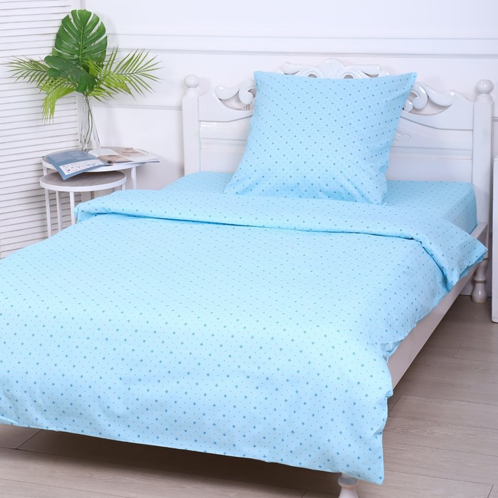 

Постельное бельё 1,5сп Голливуд, цвет голубой, 150х210см, 150х210см, 70х70 см, бязь, 120 г/м, хлопок 100%
