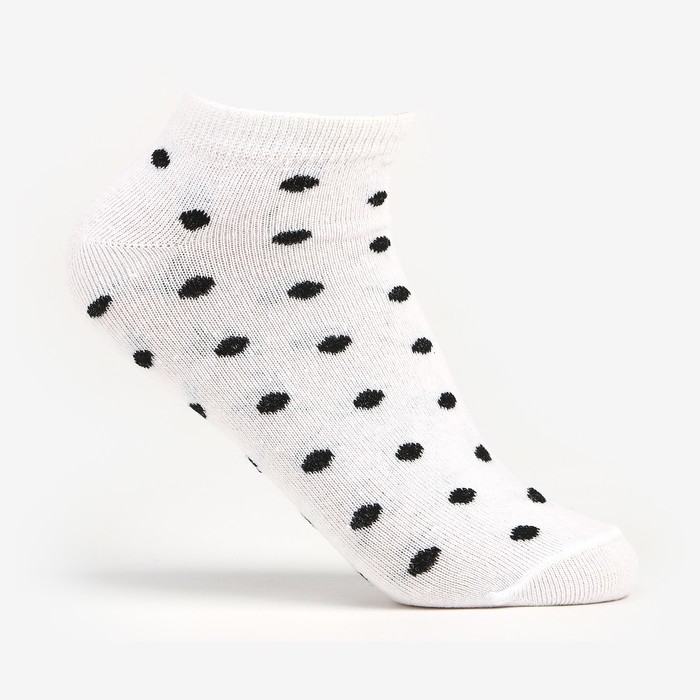 Носки женские, цвет белый/горошек, размер 25