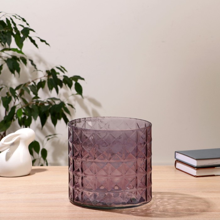 Ваза Скандик лиловый Эмилия-1 d=19,5см h=19,5см ваза скандик микс линда с декоративной структурой малая цвет лиловый