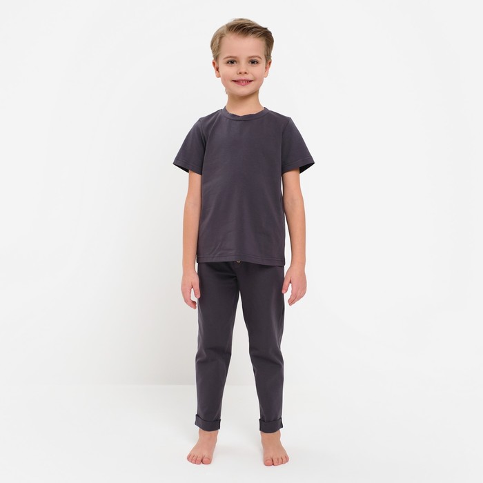 Пижама для мальчика (футболка, брюки) MINAKU цвет графит, рост 98