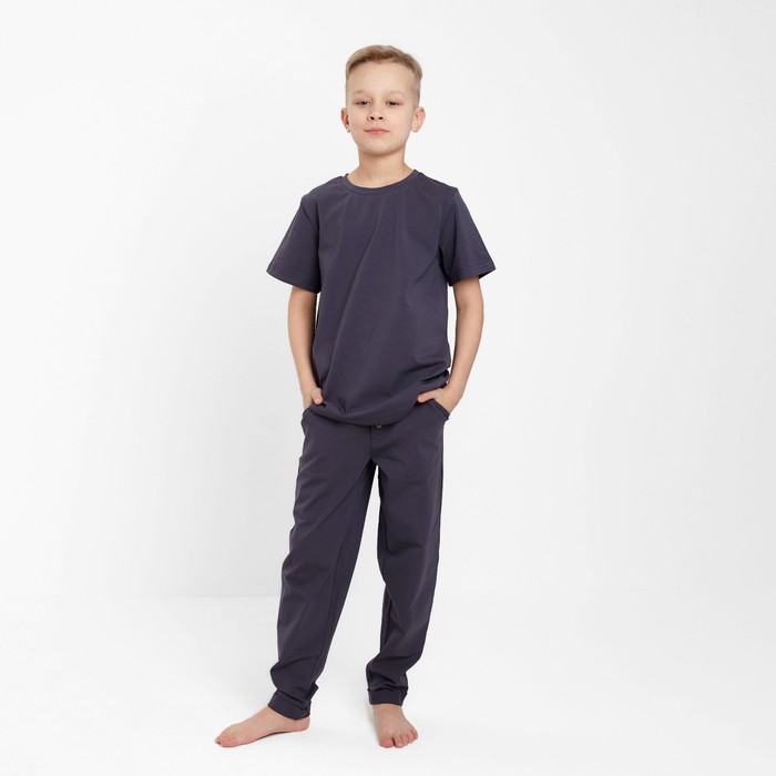 Пижама для мальчика (футболка, брюки) MINAKU цвет графит, рост 140