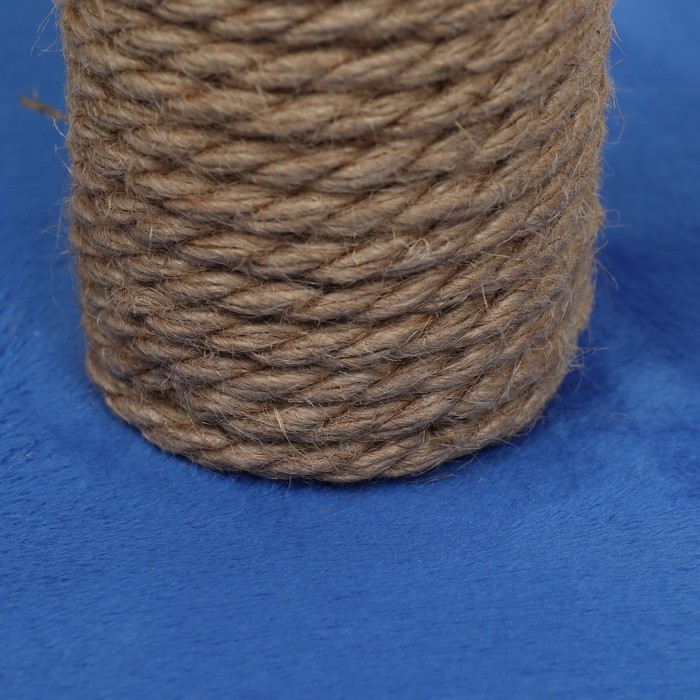 Когтеточка-столбик "Котик", 30 х 30 х 50 см , синяя