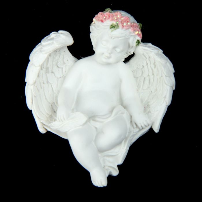 Сувенир "Ангелок в венке из роз отдыхает", МИКС