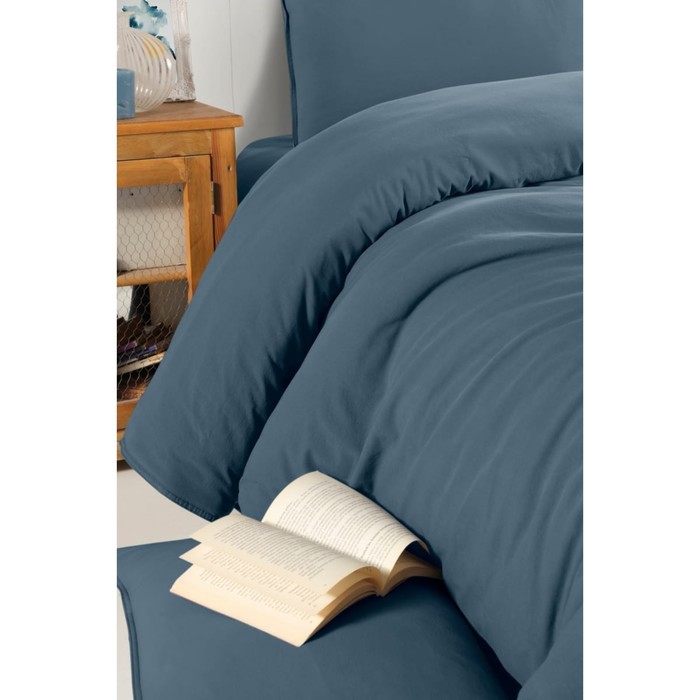 

КПБ Natural Stone Washed, размер 240х260 см, 200х220 см, 50х70 см, цвет синий