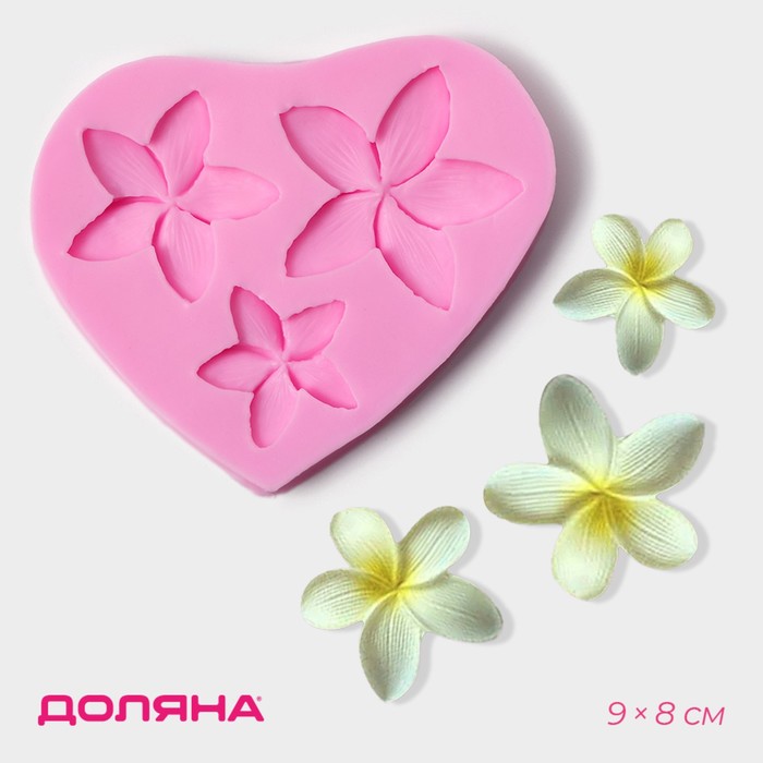

Молд Доляна «Плюмерия», силикон, 9×8×0,8 см, цвет розовый