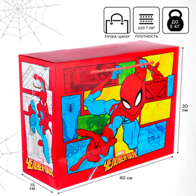 Пакет-коробка, Человек-паук, 40 х 30 х 15 см
