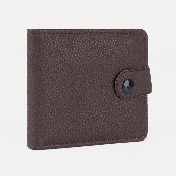 

Портмоне мужское на кнопке, отдел для купюр, для карт, цвет коричневый