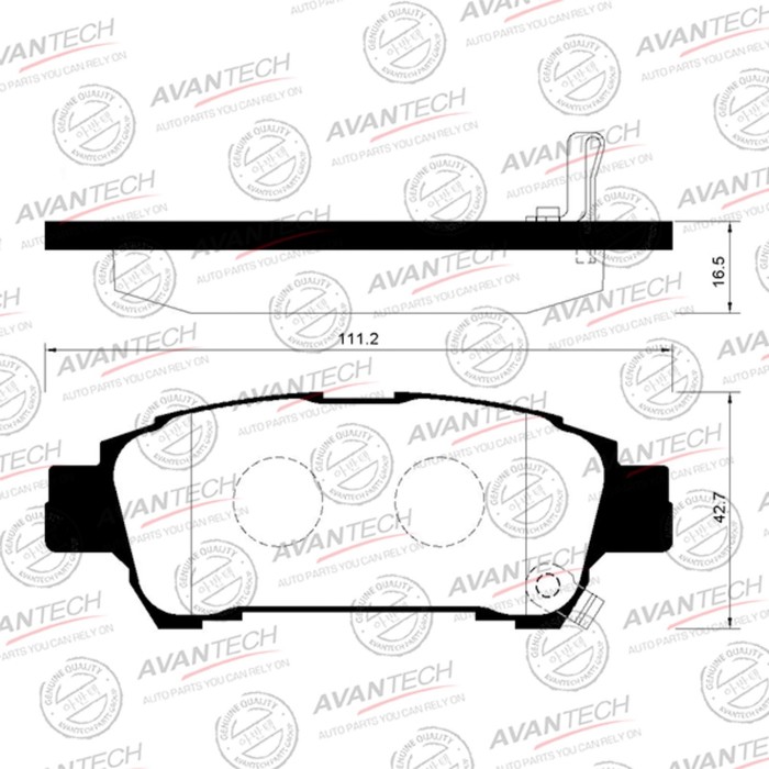

Колодки тормозные дисковые Avantech (противоскрипная пластина в компл.) AV829