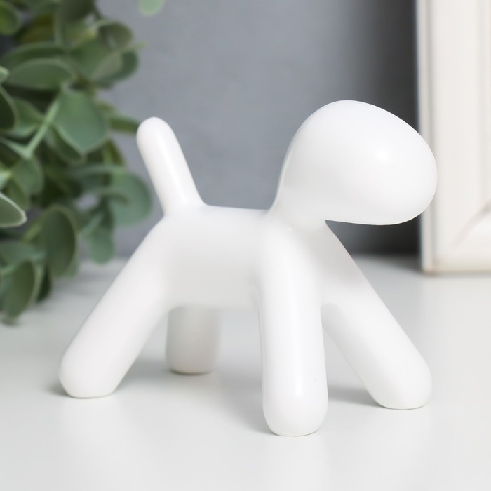Сувенир полистоун Собака белый 10х7,8х5,4 см