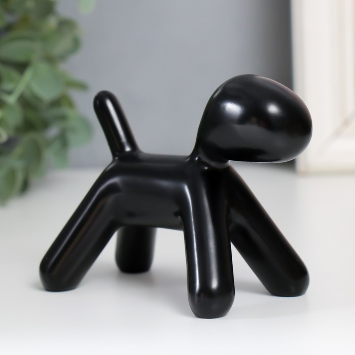 Сувенир полистоун Собака чёрный 10х7,8х5,4 см
