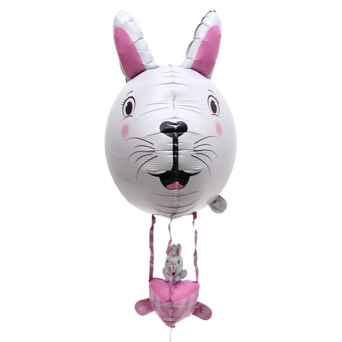 Шар фольгированный 35 «Голова кролика. Воздушный шар» шар фольгированный 23 голова мишки цвет бежевый
