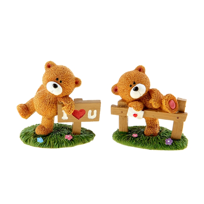 Сувенир "Мишка у заборчика", МИКС