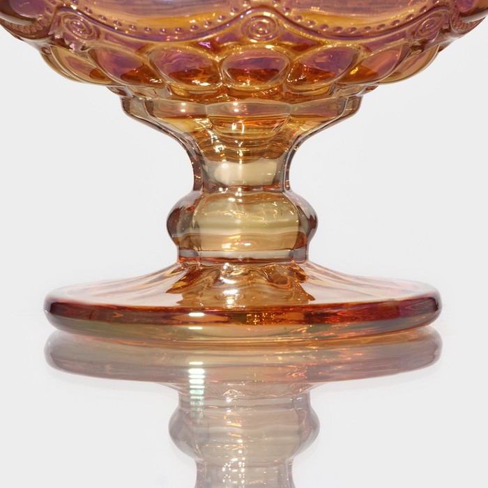 Креманка круглая Magistro «Ла-Манш», 350 мл, 12×10,5 см, цвет янтарный