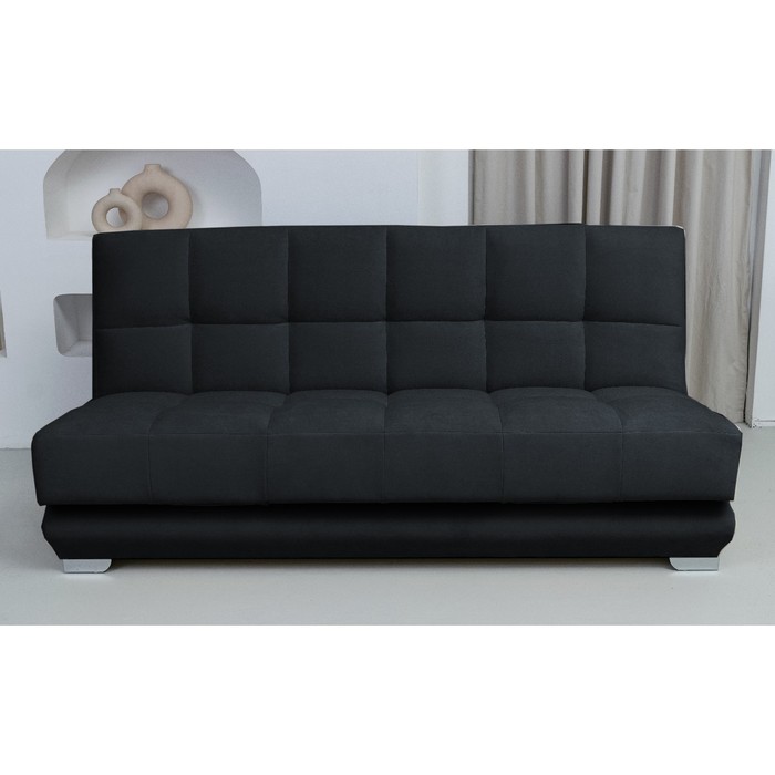 Прямой диван «Прайм 4», книжка, независимый пружинный блок, велюр, цвет сatania black