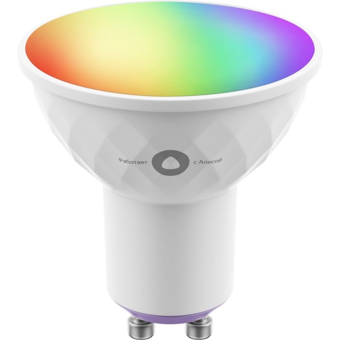 Умная лампа Яндекс, работает с Алисой, светодиодная, цветная, 4.9 вт, 400 Лм, GU10, 220 В