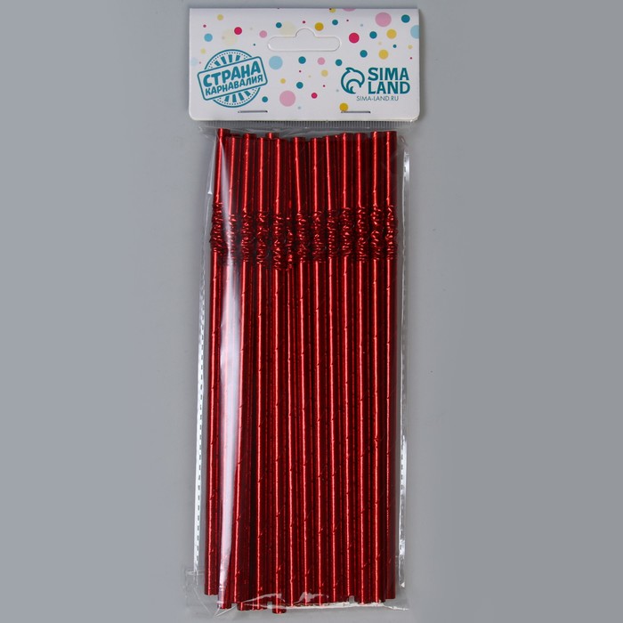 Трубочки для коктейля с гофрой, в наборе 25 штук, цвет красный трубочки одноразовые для коктейля доляна 0 8×24 см 100 шт с гофрой цвет микс