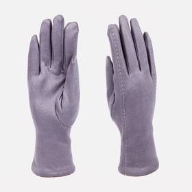Перчатки жен 24*1*8,5 см, замша, безразм, без утеплителя, 2 прострочки, св-серый