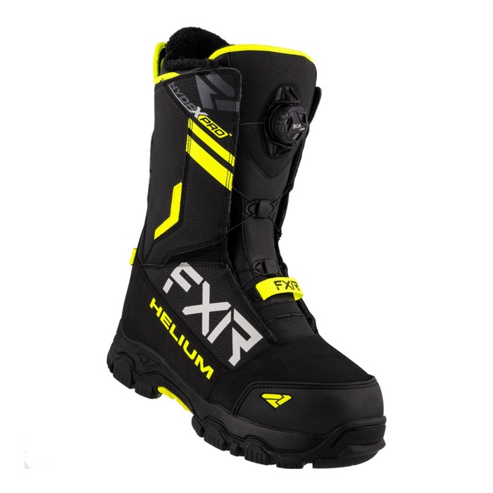 Ботинки FXR Helium BOA, с утеплителем, размер 41, чёрные, жёлтые ботинки 509 raid boa с утеплителем размер 45 чёрный