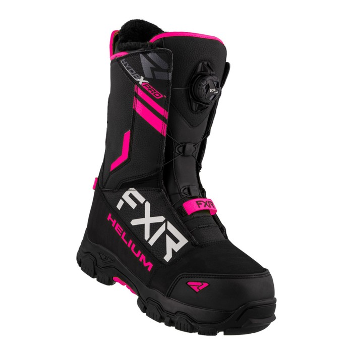 Ботинки женские FXR Helium BOA, с утеплителем, черные, розовые, размер 37 ботинки fxr helium boa с утеплителем размер 40 чёрные