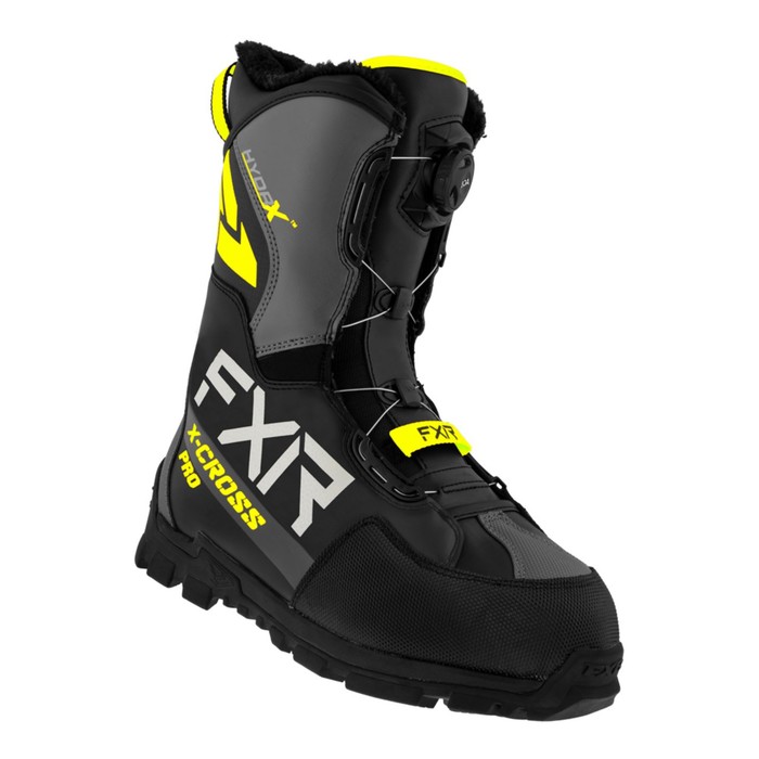 Ботинки FXR X-Cross Pro BOA, с утеплителем, черные, желтые, размер 41