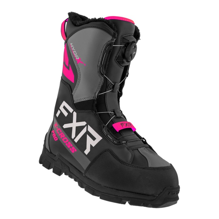 Ботинки женские FXR X-Cross Pro BOA, с утеплителем, размер 39, чёрные, розовые